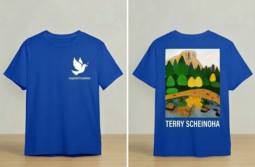 Inspired Creations Nature Art T-Shirt – Terry Scheinoha Collection | Royal Blue